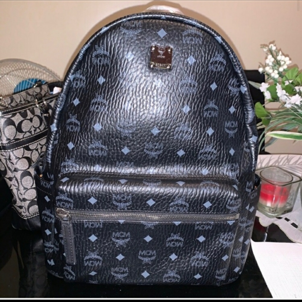 Mcm black studded large size